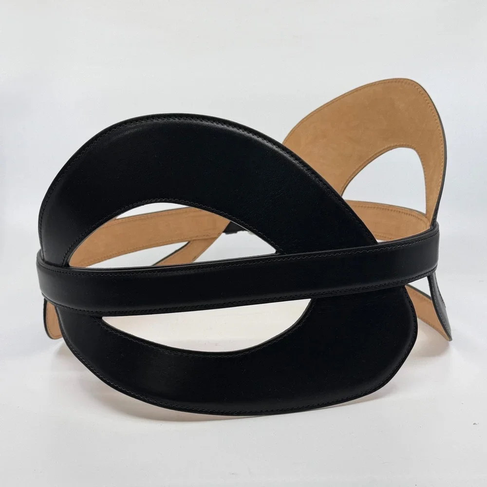 Alexander McQueen Black Leather Sculptural 